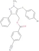 {5-[(4-Bromophenyl)sulfanyl]-1-methyl-3-phenyl-1H-pyrazol-4-yl}methyl 4-cyanobenzenecarboxylate