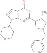 rel-6-((3R,4R)-1-benzyl-4-methylpyrrolidin-3-yl)-1-(tetrahydro-2H-pyran-4-yl)-1,5-dihydro-4H-pyraz…