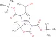 tert-Butyl 3-(di-(tert-butoxycarbonyl)amino)-5-(1-hydroxyethyl)-1H-pyrazole-1-carboxylate