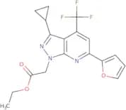 Ethyl 2-(3-cyclopropyl-6-(furan-2-yl)-4-(trifluoromethyl)-1H-pyrazolo[3,4-b]pyridin-1-yl)acetate