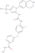 4-[4-[[5-tert-Butyl-2-(1,2,3,4-tetrahydroisoquinolin-6-yl)pyrazol-3-yl]carbamoylamino]-3-fluorophe…