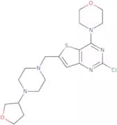 4-(2-Chloro-6-((4-(tetrahydrofuran-3-yl)piperazin-1-yl)methyl)thieno[3,2-d]pyrimidin-4-yl)morpholi…