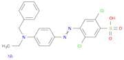 Benzenesulfonic acid, 2,5-dichloro-4-[2-[4-[ethyl(phenylmethyl)amino]phenyl]diazenyl]-, sodium sal…