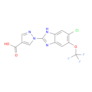 1H-Pyrazole-4-carboxylic acid, 1-[6-chloro-5-(trifluoromethoxy)-1H-benzimidazol-2-yl]-