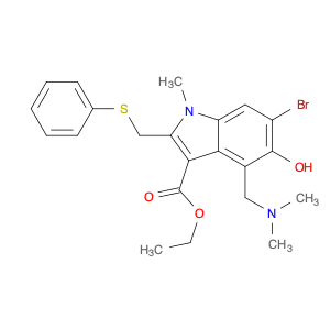 1H-Indole-3-carboxylic acid, 6-bromo-4-[(dimethylamino)methyl]-5-hydroxy-1-methyl-2-[(phenylthio)m…