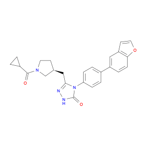 3H-1,2,4-Triazol-3-one, 4-[4-(5-benzofuranyl)phenyl]-5-[[(3S)-1-(cyclopropylcarbonyl)-3-pyrrolidin…