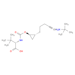 (S)-3,3-Dimethyl-2-((1R,2R)-2-pent-4-ynyl-cyclopropoxycarbonylamino)-butyric acid, tert-butylamine…
