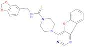 N-(1,3-benzodioxol-5-ylmethyl)-4-([1]benzofuro[3,2-d]pyrimidin-4-yl)piperazine-1-carbothioamide
