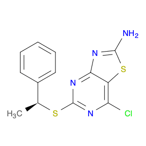 Thiazolo[4,5-d]pyrimidin-2-amine, 7-chloro-5-[[(1S)-1-phenylethyl]thio]-