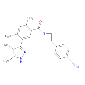 4-(1-(5-(4,5-Dimethyl-1H-pyrazol-3-yl)-2,4-dimethylbenzoyl)azetidin-3-yl)benzonitrile