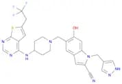 1H-Indole-2-carbonitrile, 6-hydroxy-1-(1H-pyrazol-4-ylmethyl)-5-[[4-[[6-(2,2,2-trifluoroethyl)thie…