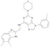 N-((4,5-difluoro-1H-benzo[d]imidazol-2-yl)methyl)-9-(3-fluorophenyl)-2-morpholino-9H-purin-6-amine
