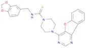 N-(1,3-benzodioxol-5-ylmethyl)-4-([1]benzofuro[3,2-d]pyrimidin-4-yl)piperazine-1-carbothioamide
