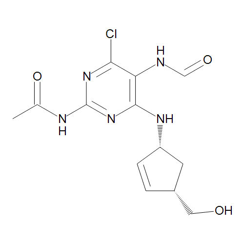 (1R-4S)-N-[4-Chloro-5-(formylamino)-6-[[4-(hydroxymethyl)-2-cyclopenten-1-yl]amino]-2-pyrimidinyl]…